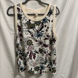 LOFT multicolored tank top sleeveless rounded neckline